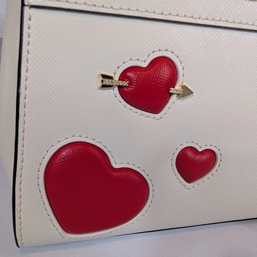 RAFFLE - ONLY 4 LEFT  NWT Kate Spade Madison Puffy Heart Small Satchel MSRP $409 - Picture 8 of 14